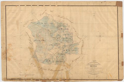 Orcines - 51 FI 838      Tableau d'assemblage du plan cadastral parcellaire de la commune d'Orcines
