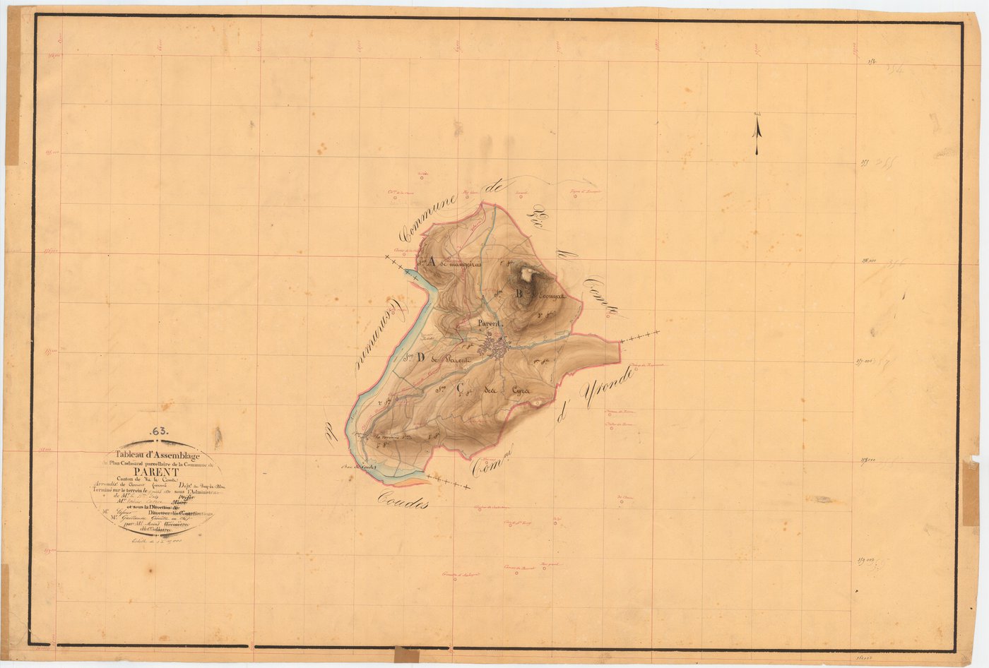 Parent - 51 FI 865      Tableau d'assemblage du plan cadastral parcellaire de la commune de Parent