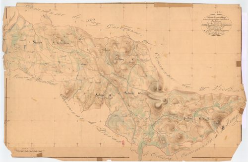 Paslières - 55 FI 730      Tableau d'assemblage du plan cadastral parcellaire de la commune de Paslières