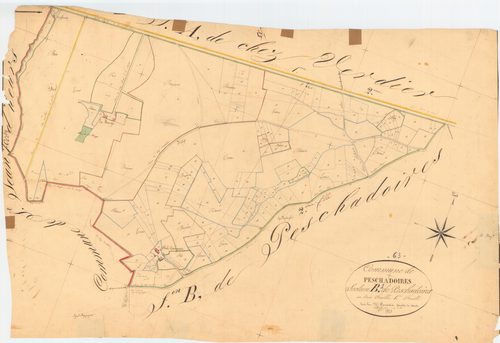 Peschadoires - 55 FI 749      Section B de Peschadoires, 1ère feuille