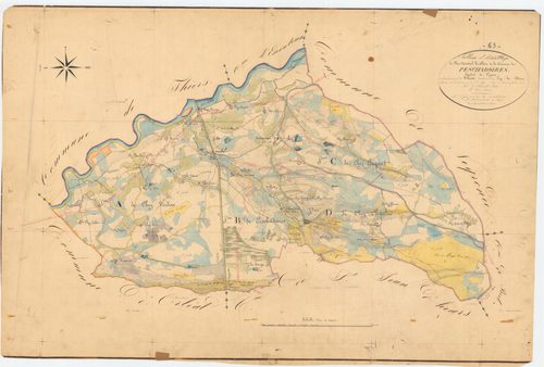 Peschadoires - 55 FI 745      Tableau d'assemblage du plan cadastral parcellaire de la commune de Peschadoires