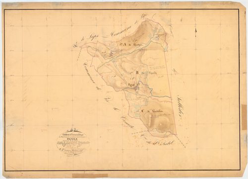 Pignols - 51 FI 908      Tableau d'assemblage du plan cadastral parcellaire de la commune de Pignols