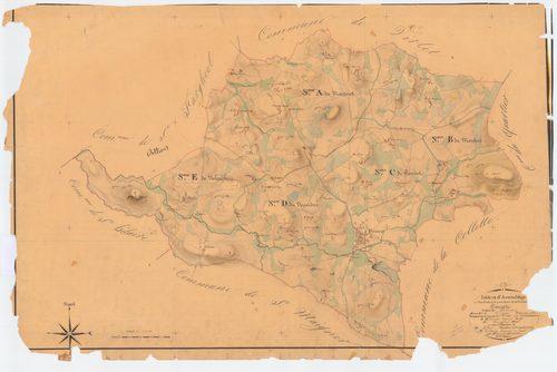 Pionsat - 53 FI 742      Tableau d'assemblage du plan cadastral parcellaire de la commune de Pionsat