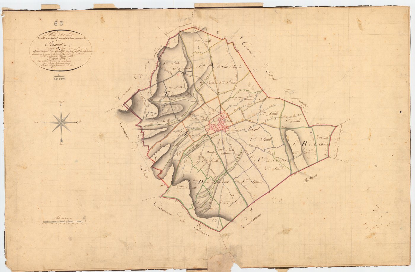 Plauzat - 51 FI 916      Tableau d'assemblage du plan cadastral parcellaire de la commune de Plauzat