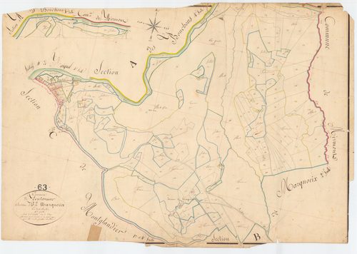 Pontaumur - 53 FI 758      Section B de Marquoeix, 1ère feuille
