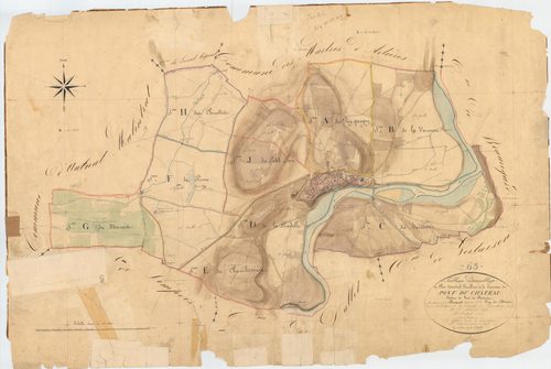 Pont-du-Château - 51 FI 940      Tableau d'assemblage du plan cadastral parcellaire de la commune de Pont-du-Château