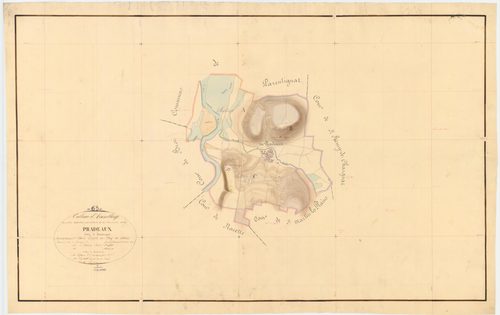 Pradeaux - 54 Fi 687      Tableau d'assemblage du plan cadastral parcellaire de la commune des Pradeaux