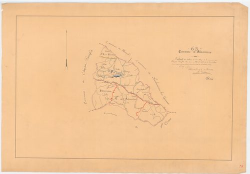 Pulvérières - 53 FI 785      - (8)Extrait du tableau d'assemblage du plan cadastral parcellaire de la commune de Chapdes-Beaufort
