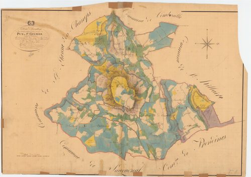 Puy-Saint-Gulmier - 53 FI 793      Tableau d'assemblage du plan cadastral parcellaire de la commune de Puy-Saint-Gulmier