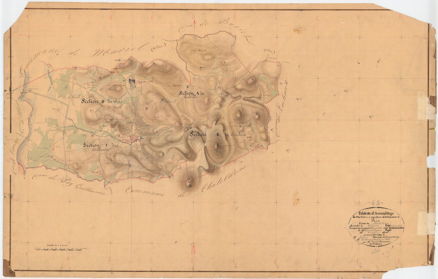 Ris - 55 FI 783      Tableau d'assemblage du plan cadastral parcellaire de la commune de Ris
