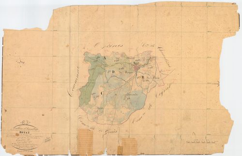Royat - 51 FI 1059      Tableau d'assemblage du plan cadastral parcellaire de la commune de Royat