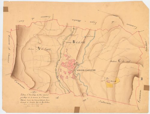 Saint-Amant-Tallende - 51 FI 1069      Tableau d'assemblage du plan cadastral parcellaire de la commune de Saint-Amant-Tallende