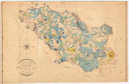 Saint-Avit - 53 FI 897      Tableau d'assemblage du plan cadastral parcellaire de la commune de Saint-Avit