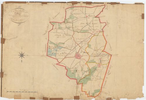 Saint-Beauzire - 53 FI 909      Tableau d'assemblage du plan cadastral parcellaire de la commune de Saint-Beauzire