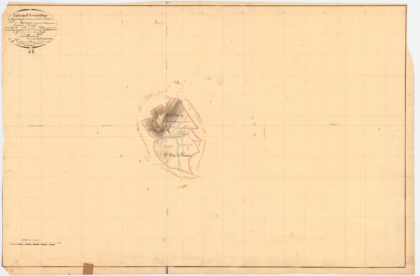 Saint-Bonnet-lès-Allier - 51 FI 1073      Tableau d'assemblage du plan cadastral parcellaire de la commune de Saint-Bonnet-lès-Allier