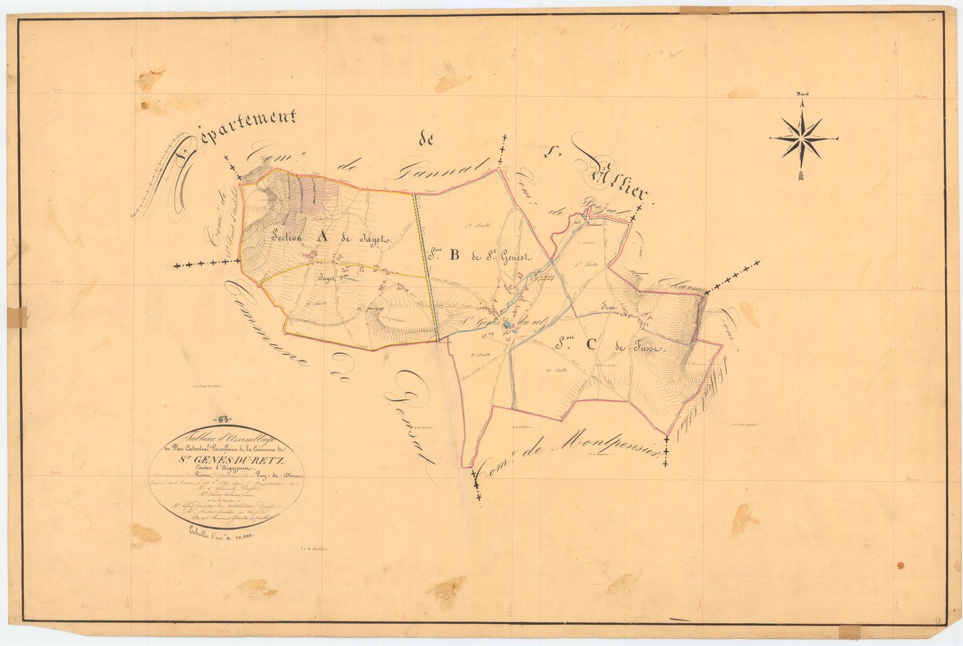 Saint-Genès-du-Retz - 53 FI 986      Tableau d'assemblage du plan cadastral parcellaire de la commune de Saint-Genès-du-Retz