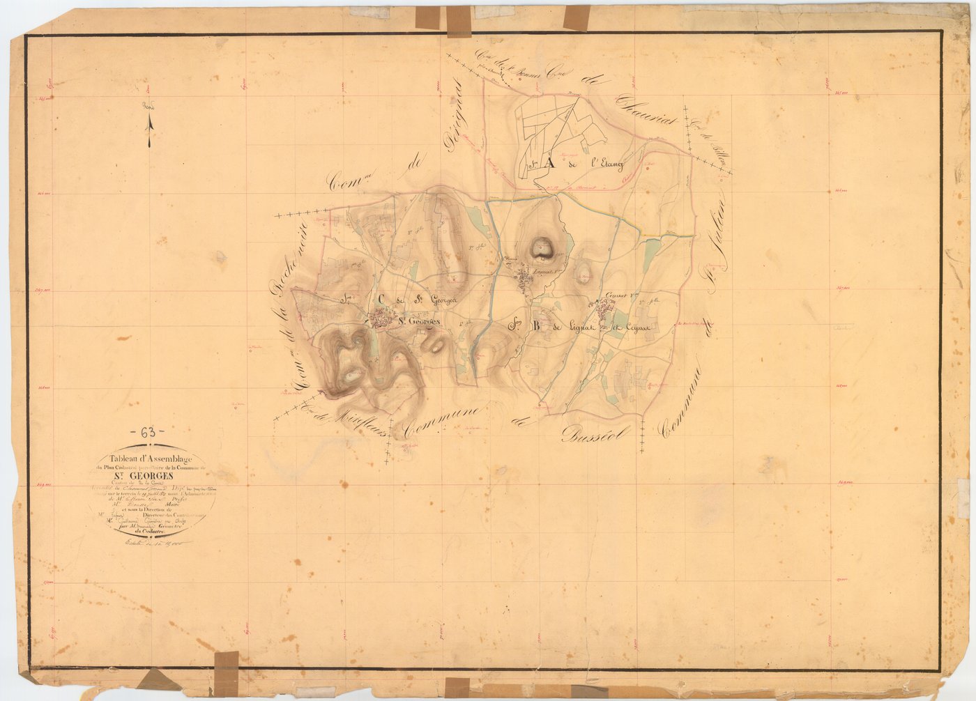 Saint-Georges-sur-Allier - 51 FI 1132      Tableau d'assemblage du plan cadastral parcellaire de la commune de Saint-Georges-sur-Allier