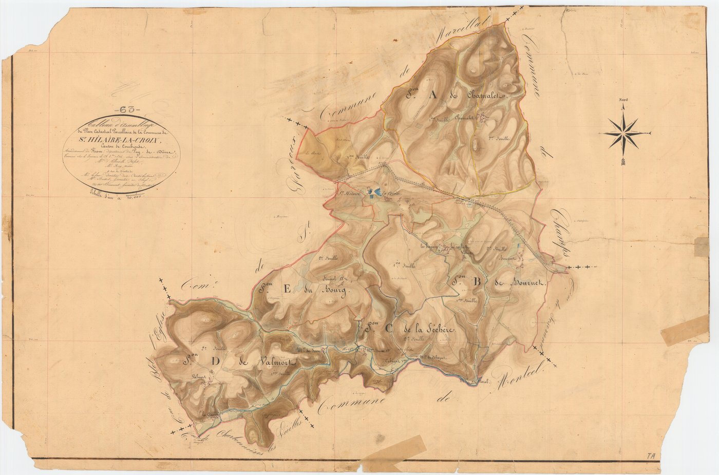 Saint-Hilaire-la-Croix - 53 FI 1033      Tableau d'assemblage du plan cadastral parcellaire de la commune de Saint-Hilaire-la-Croix