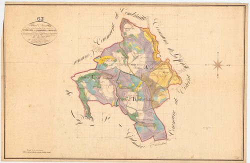 Saint-Hilaire-les-Monges - 53 FI 1044      Tableau d'assemblage du plan cadastral parcellaire de la commune de Saint-Hilaire-les-Monges