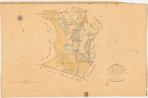 Saint-Jean-d'Heurs - 55 FI 956      Tableau d'assemblage du plan cadastral parcellaire de la commune de Saint-Jean-d'Heurs