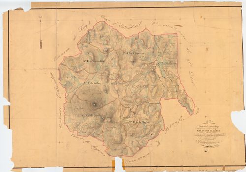 Saint-Jean-des-Ollières - 51 FI 1157      Tableau d'assemblage du plan cadastral parcellaire de la commune de Saint-Jean-des-Ollières