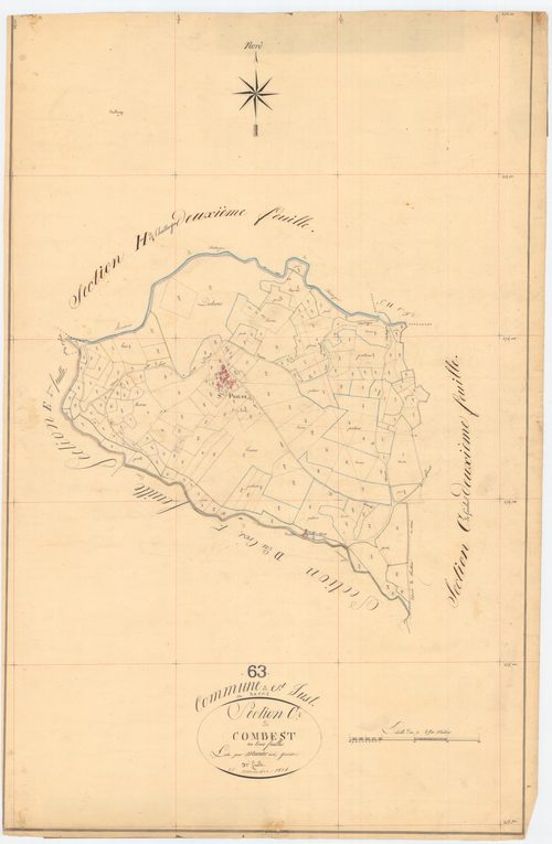 Saint-Just - 55 FI 968      Section C de Combest, 3ème feuille