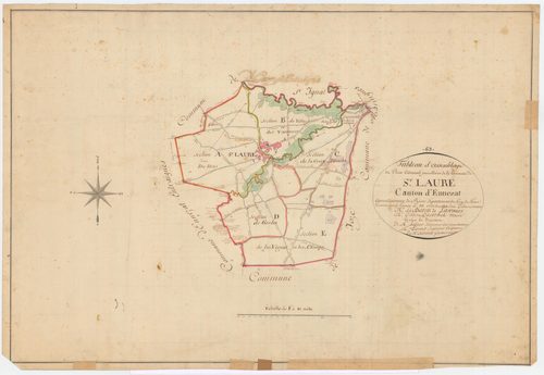 Saint-Laure - 53 FI 1092      Tableau d'assemblage du plan cadastral parcellaire de la commune de Saint-Laure