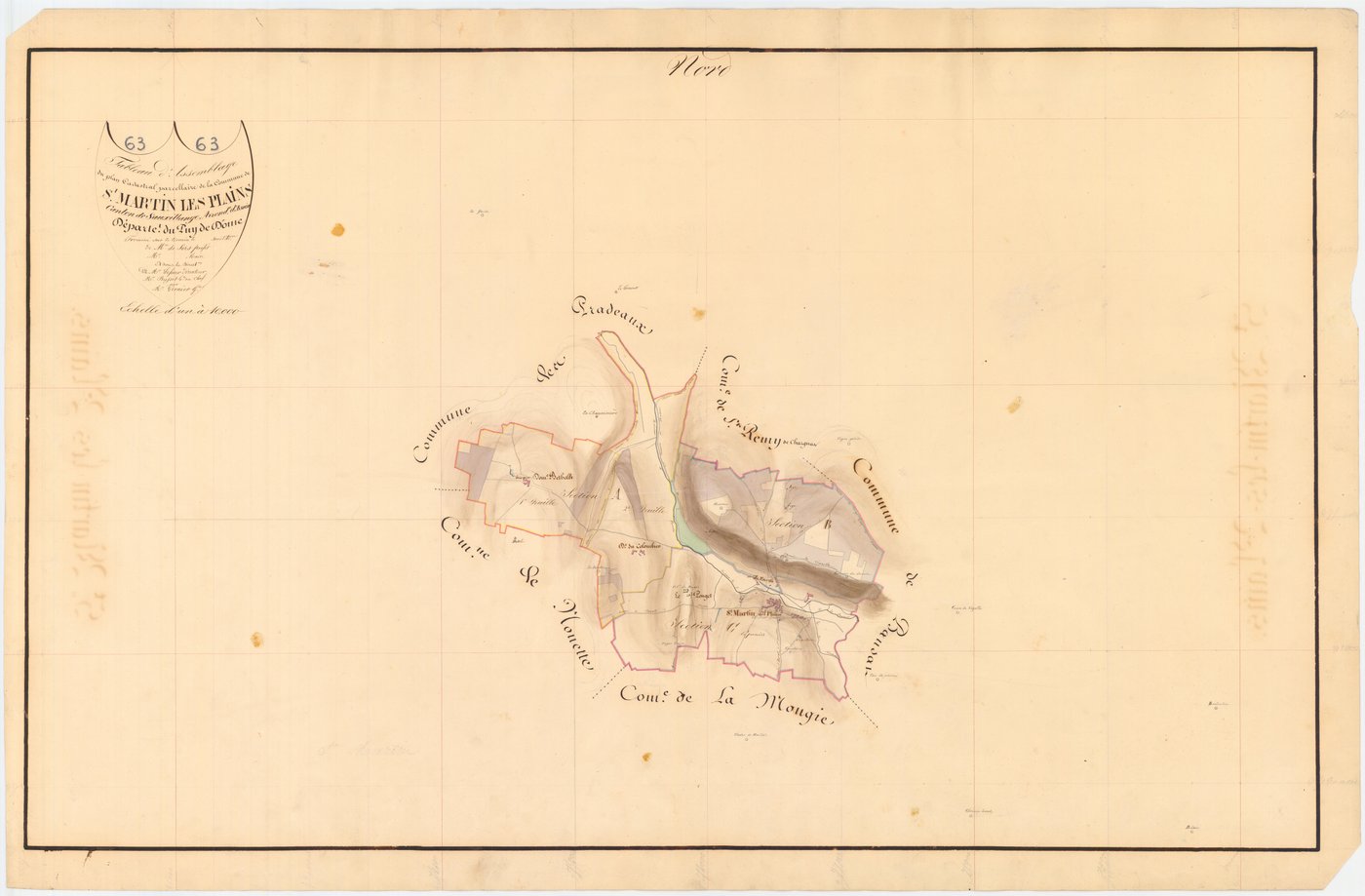 Saint-Martin-des-Plains - 54 Fi 875      Tableau d'assemblage du plan cadastral parcellaire de la commune de Saint-Martin-des-Plains