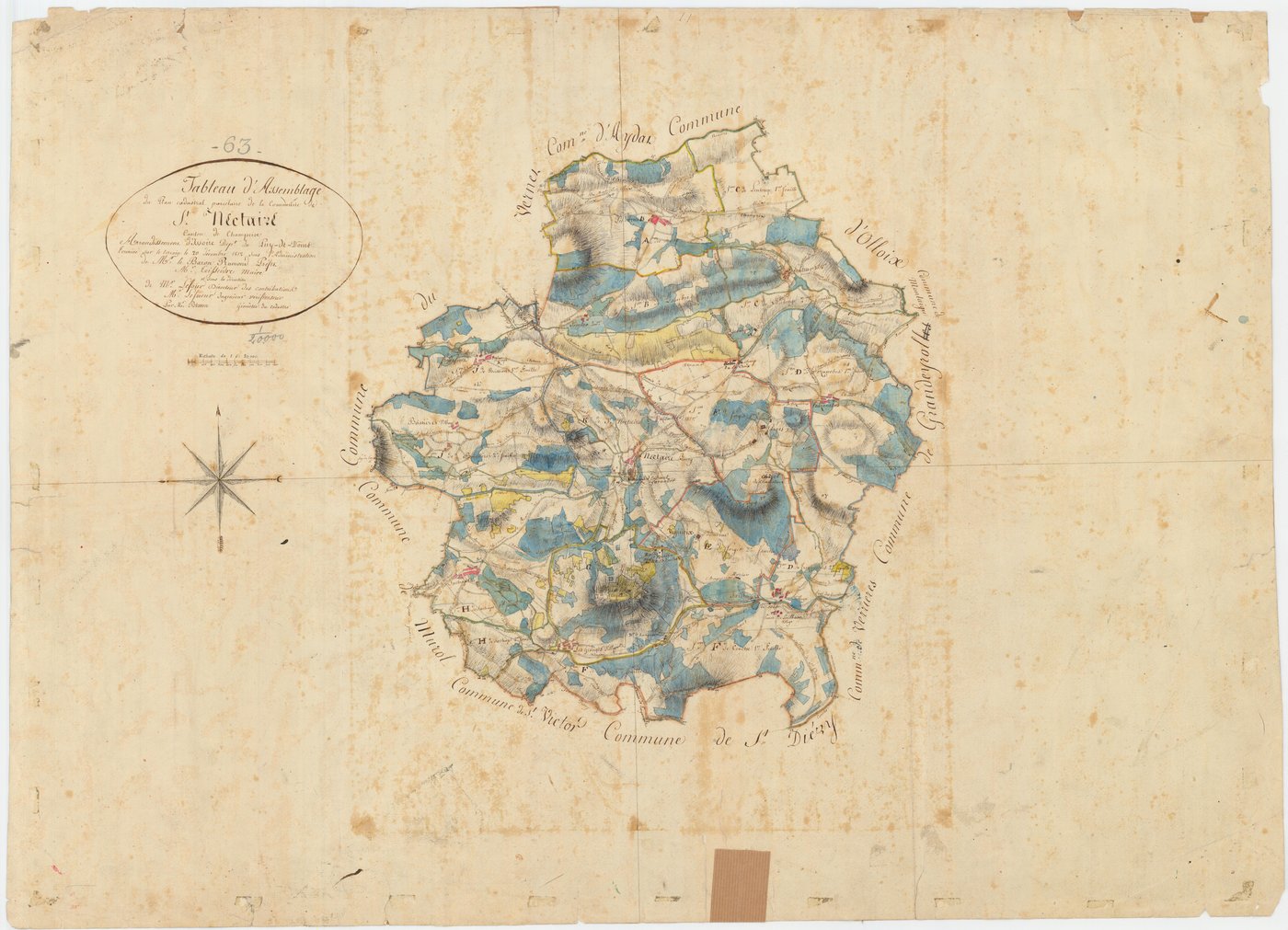 Saint-Nectaire - 54 Fi 888      Tableau d'assemblage du plan cadastral parcellaire de la commune de Saint-Nectaire