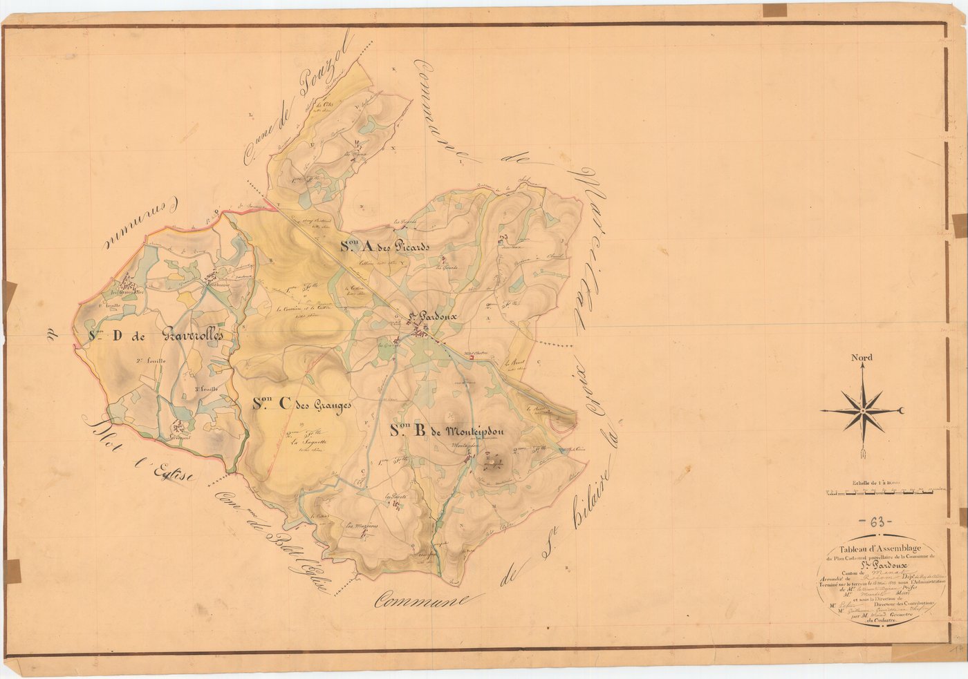 Saint-Pardoux - 53 FI 1155      Tableau d'assemblage du plan cadastral parcellaire de la commune de Saint-Pardoux