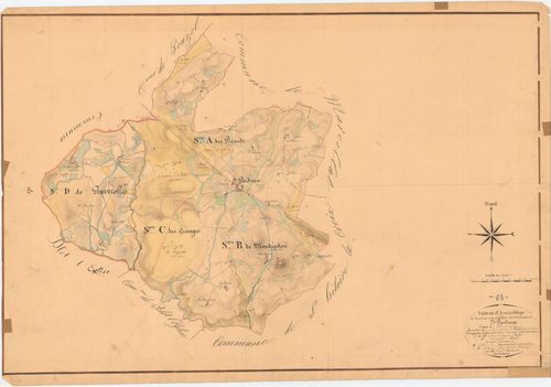 Saint-Pardoux - 53 FI 1155      Tableau d'assemblage du plan cadastral parcellaire de la commune de Saint-Pardoux