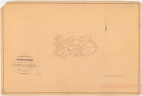 Saint-Pierre-la-Bourlhonne - 55 FI 986      - Tableau d'assemblage du plan cadastral parcellaire de la commune de Saint-Pierre-la-Bourlhonne