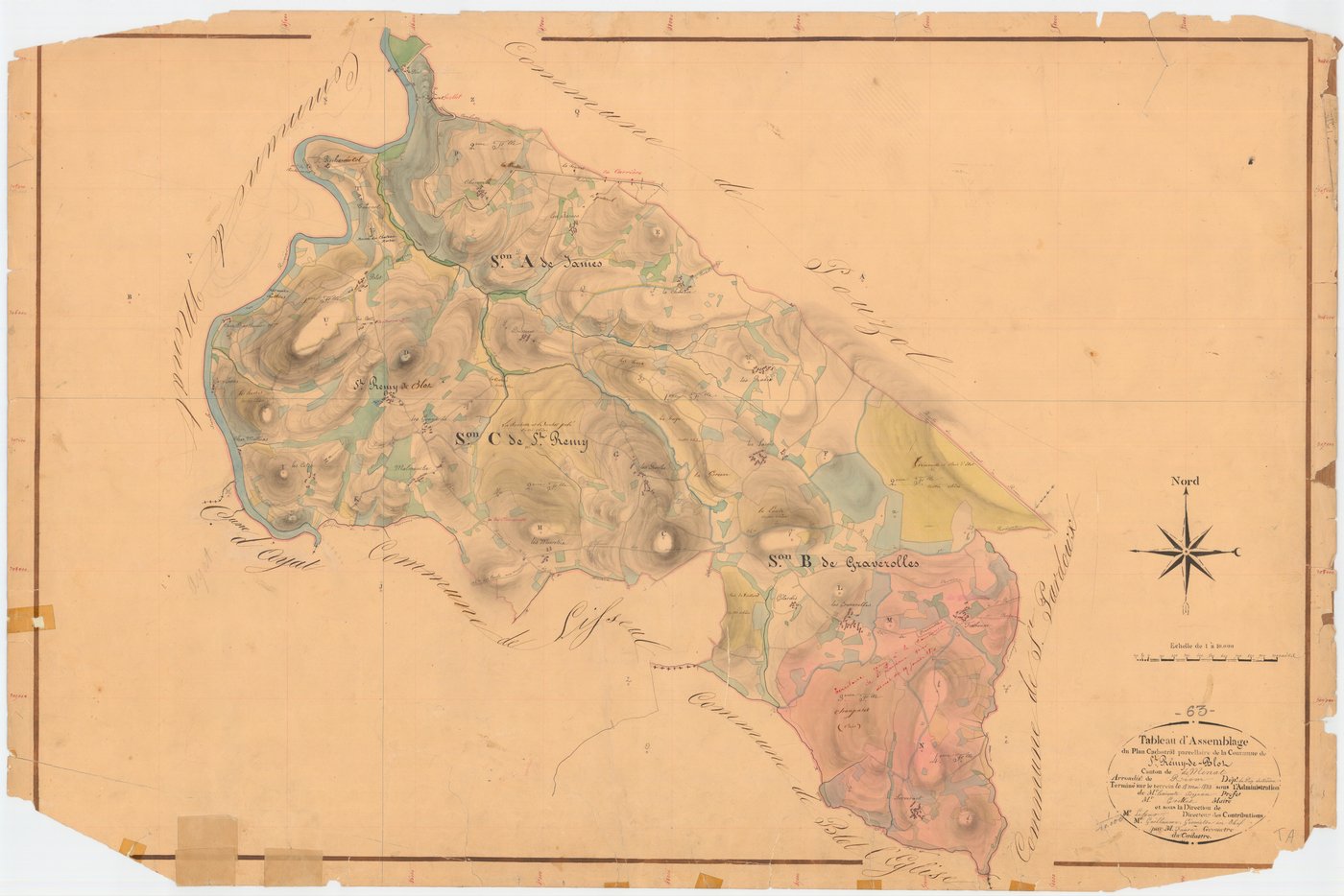 Saint-Rémy-de-Blot - 53 FI 1213      Tableau d'assemblage du plan cadastral parcellaire de la commune de Saint-Rémy-de-Blot