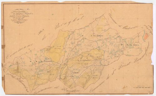Saint-Sylvestre-Pragoulin - 53 FI 1220      Tableau d'assemblage du plan cadastral parcellaire de la commune de Saint-Sylvestre-Pragoulin