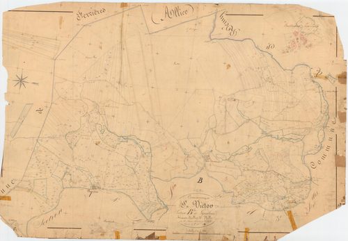Saint-Victor-Montvianeix - 55 FI 1025      Section B de Gipouloux, 3ème feuille