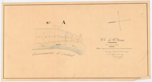 Saint-Yvoine - 54 Fi 980      Plan indiquant les corrosions et alluvions causées par l'inondation d'octobre 1846