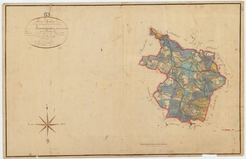 Sauvagnat - 51 FI 1286      Tableau d'assemblage du plan cadastral parcellaire de la commune de Sauvagnat-près-Herment