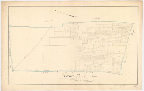 La Sauvetat - 51 FI 1301      Section E d'Authezat, 2ème feuille, extrait du plan parcellaire de la commune de la Sauvetat levé en 1819