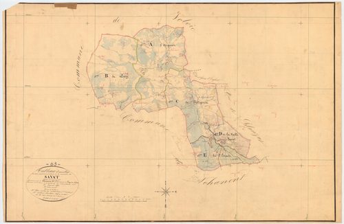 Sayat - 51 FI 1315      Tableau d'assemblage du plan cadastral parcellaire de la commune de Sayat