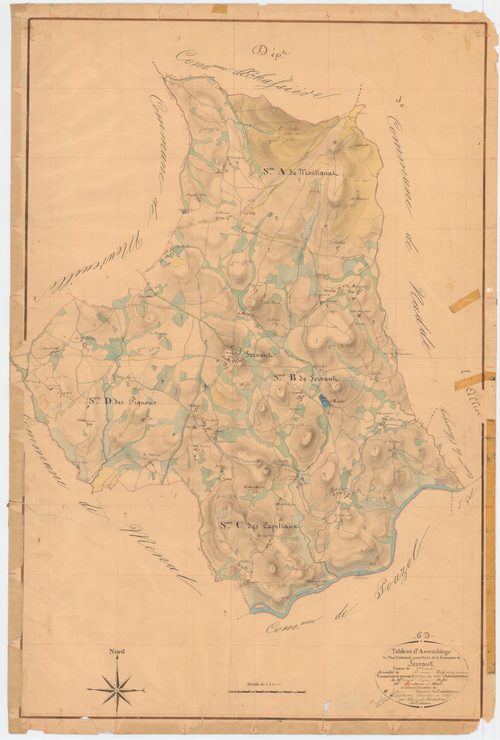 Servant - 53 FI 1248      Tableau d'assemblage du plan cadastral parcellaire de la commune de Servant