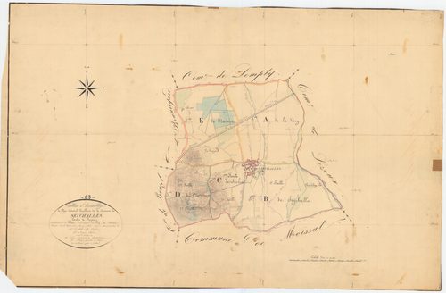 Seychalles - 55 FI 1075      Tableau d'assemblage du plan cadastral parcellaire de la commune de Seychalles