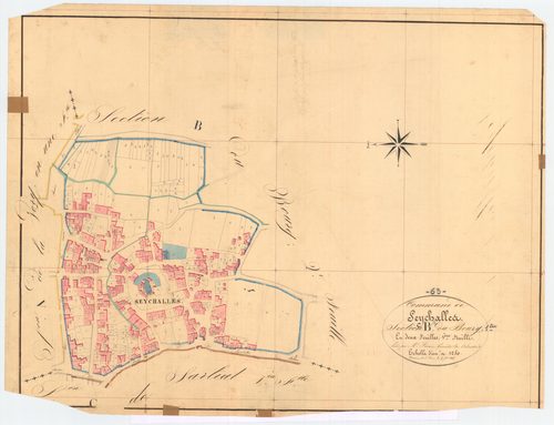 Seychalles - 55 FI 1077      Section B du Bourg, 1ère feuille