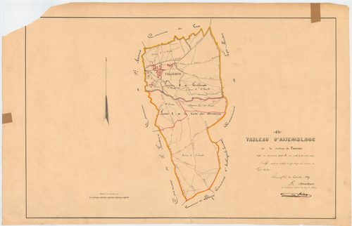 Tallende - 51 FI 1336      -Extrait du tableau d'assemblage du plan cadastral parcellaire de la commune de Veyre-Monton
