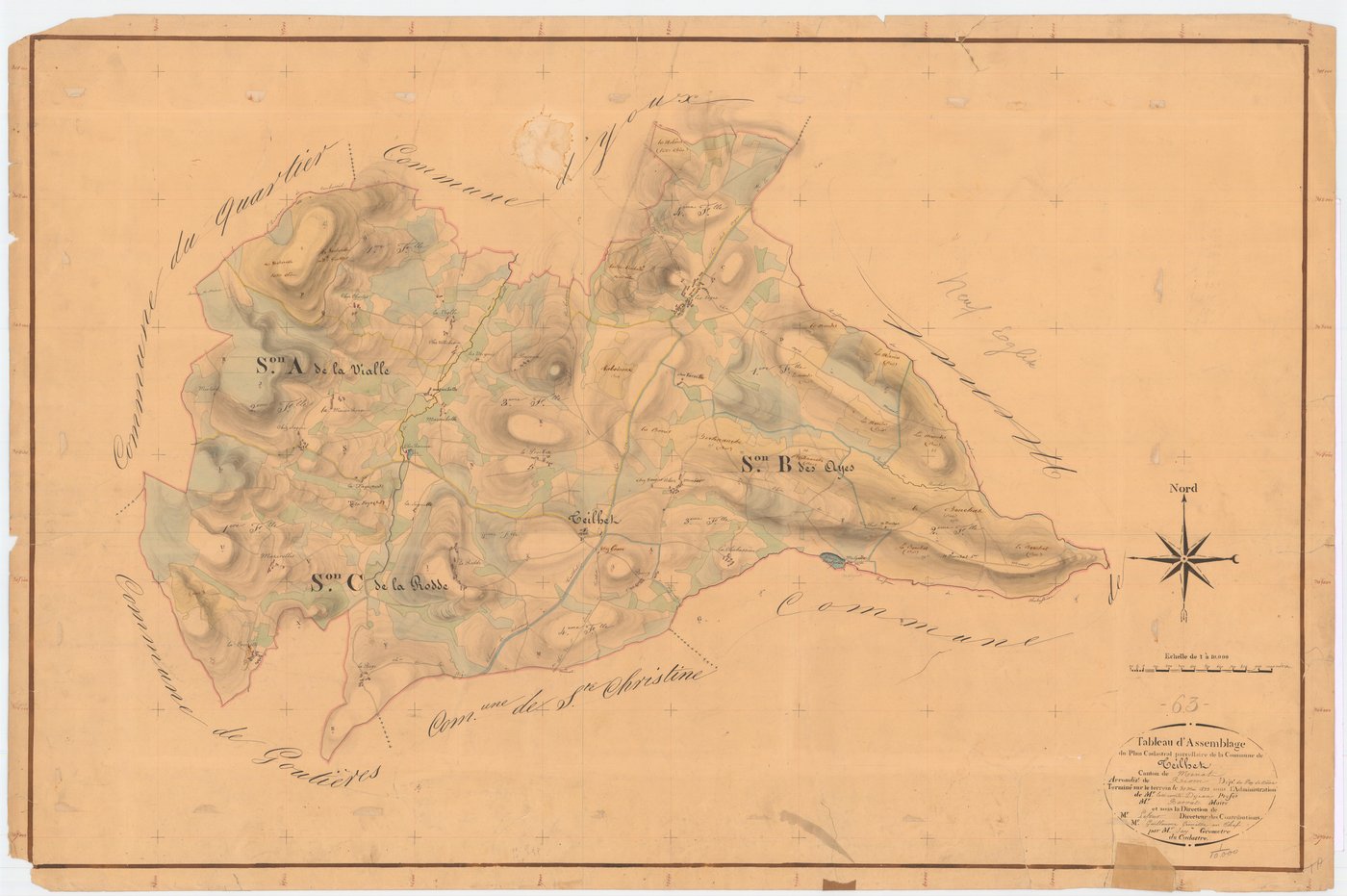 Teilhet - 53 FI 1276      Tableau d'assemblage du plan cadastral parcellaire de la commune de Teilhet