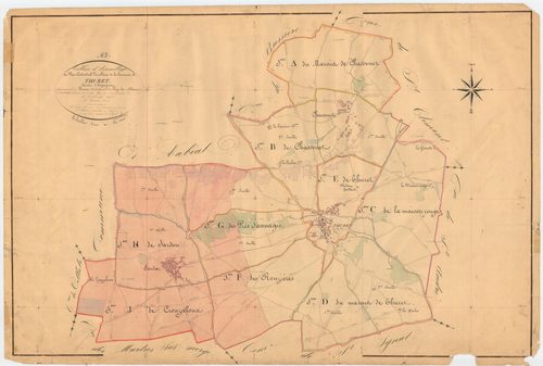 Thuret - 53 FI 1287      Tableau d'assemblage du plan cadastral parcellaire de la commune de Thuret