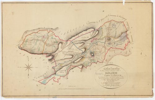 Tourzel-Ronzières - 54 Fi 1059      Tableau d'assemblage du plan cadastral parcellaire de la commune de Ronzières
