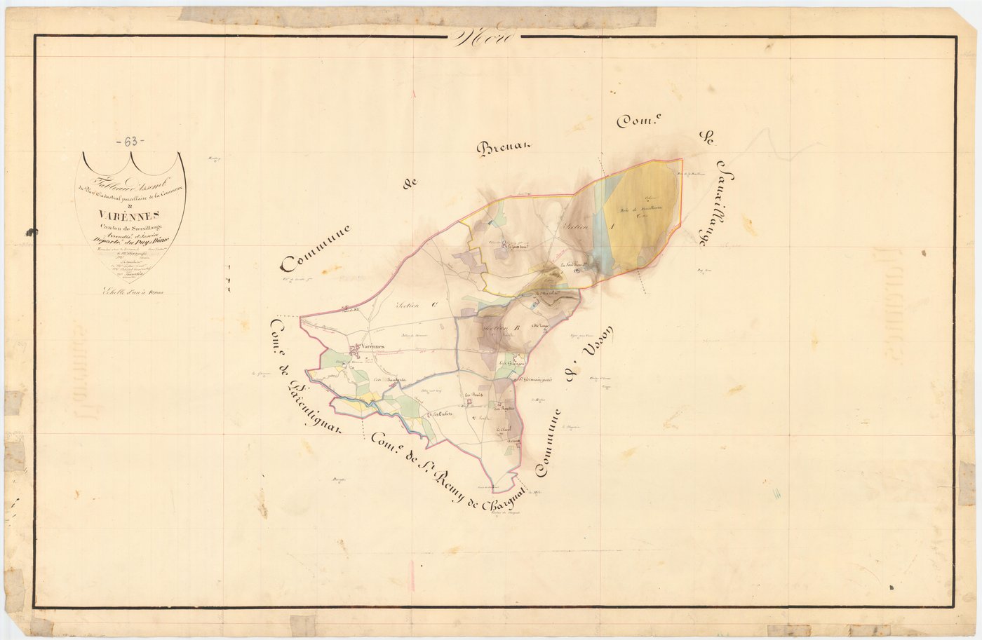 Usson - 54 Fi 1104      Tableau d'assemblage du plan cadastral parcellaire de la commune de Varennes