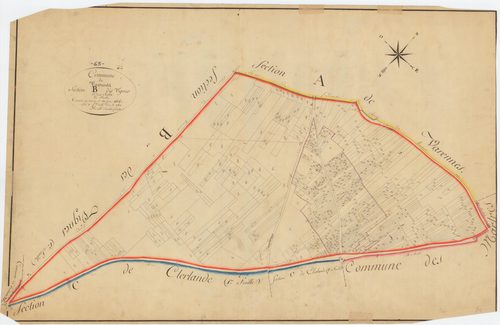 Varennes-sur-Morge - 53 FI 1302      Tableau d'assemblage du plan cadastral parcellaire de la commune de Varennes-sur-Morge