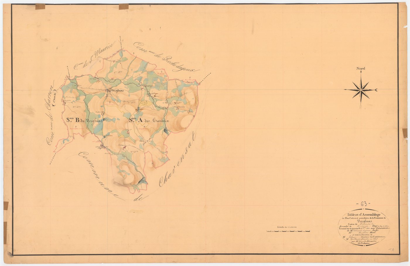 Vergheas - 53 FI 1316      Tableau d'assemblage du plan cadastral parcellaire de la commune de Vergheas