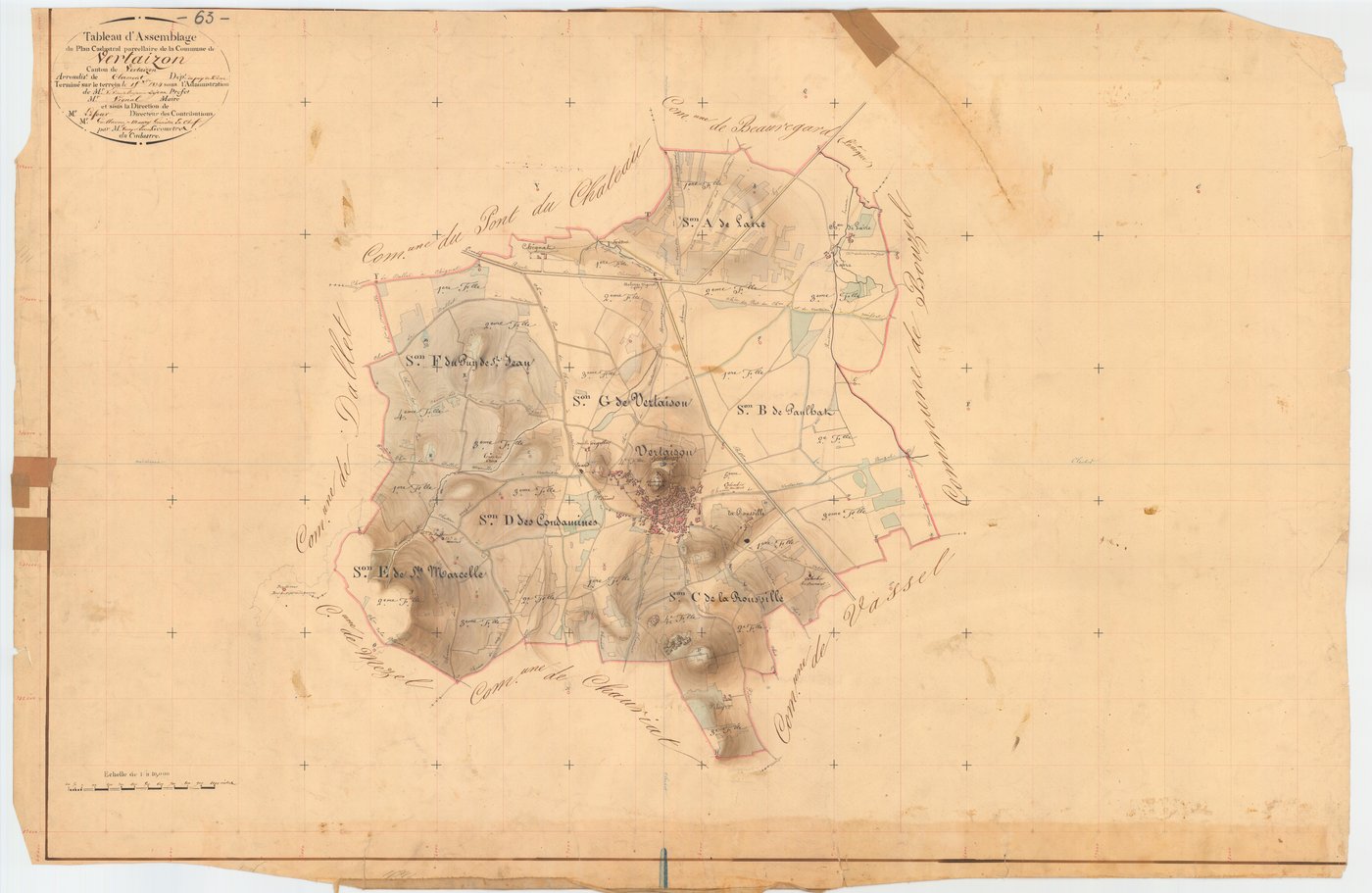 Vertaizon - 51 FI 1420      Tableau d'assemblage du plan cadastral parcellaire de la commune de Vertaizon